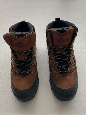 Workload Women Brown Suede Steel Toe Hiking Boots